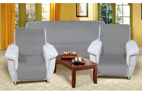 Bellatex Narzuty na kanapę i fotele Korall micro szary,150 x 200 cm, 2 szt. 65 x 150 cm