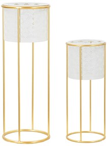 Metalowe kwietniki 2 szt. ø 17 cm (wysokość 46 cm) Whity – Mauro Ferretti