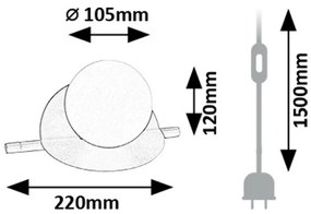 Rabalux 74222 designerska lampa stołowa Jules, G9,1x maks. 5W, IP20