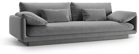 Jasnoszara aksamitna sofa 250 cm Torino – Micadoni