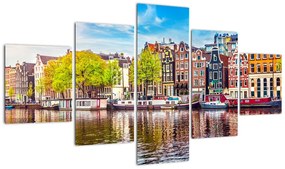Obraz - Tańczące domy, Amsterdam (125x70 cm)