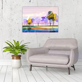 Obraz na szkle - Abstrakcja, krajobraz (70x50 cm)