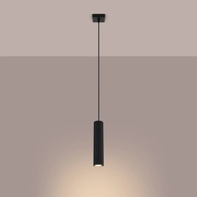 Lampa wisząca KARBON 1 czarna ryflowana SOLLUX  LIGHTING