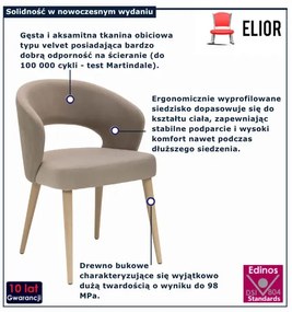 Stylowe beżowe krzesło tapicerowane K3-W17