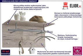 Dębowy wieszak wiszący z półką – Remel