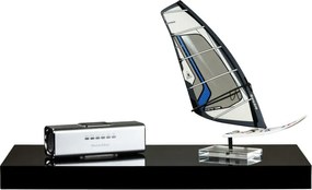 Półka ścienna STILISTA Volato czarna z połyskiem, 50 cm