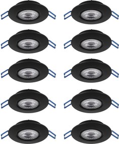 Eglo 300192 - ZESTAW 10xLED Oprawa wpuszczana GEDREZ LED/4,9W/230V śr. 9cm czarna