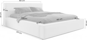 Łóżko tapicerowane Nirello 160x200 z pojemnikiem - beżowa bukla Quelle 03