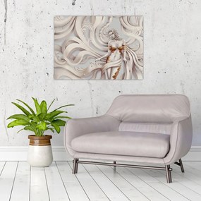 Obraz bogini z motywem kwiatowym (70x50 cm)