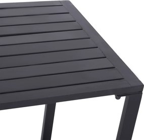 Outsunny Stylowy Zestaw Mebli Ogrodowych 3-częściowy - Stół i 2 Ławki, Metalowa Konstrukcja, Czarny Kolor, 110x55x70cm