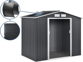 Metalowa szopa ogrodowa - "Vegas" - 5,29 m² z panelami słonecznymi - Szary