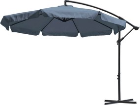 PARASOL OGRODOWY CZAPLA 2 GRAFITOWY 3M Z DUŻĄ CZASZĄ