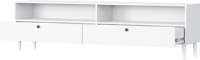 Szafka RTV z półką i szafkami DULLUM 200x58cm, biały