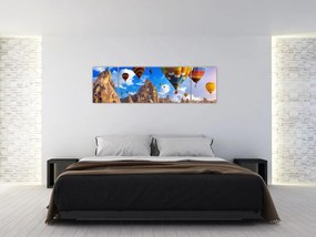 Obraz - Balony na ogrzane powietrze, Kapadocja, Turcja. (170x50 cm)