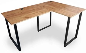 Narożne biurko na metalowych nogach 150x90x60 dąb craft złoty - Verdot