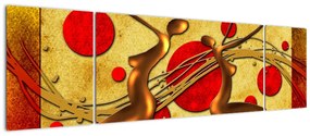 Abstrakcyjny obraz z dwiema kobietami (170x50 cm)