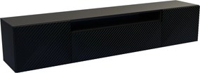 Szafka RTV CAVA - Czarny / Wisząca / Front Czarny / 3 drzwi / 200 cm