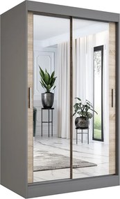 Szafa przesuwna w kolorze antracyt + dąb sonoma 120 E4-F03
