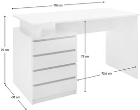 Biurko HANY NEW, biały