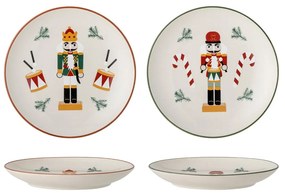 Kremowe kamionkowe talerze deserowe ze świątecznym motywem zestaw 2 szt. ø 16 cm Jolly – Bloomingville