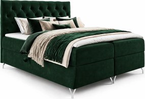 Ciemnozielone tapicerowane welurem łóżko 5 rozmiarów F3-N85