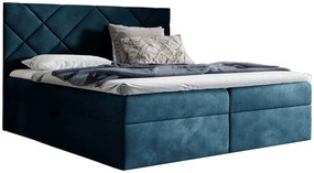 Niebieskie łóżko pikowane z pojemnikiem 5 rozmiarów L7-T55