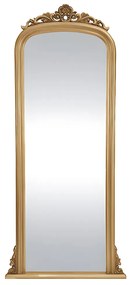 Duże lustro z drewna paulowni z listwami - wys. 180 cm - złote - MERRY