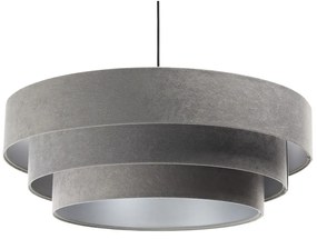 Szaro-srebrna lampa wisząca welurowa - S439 Bahama 14X