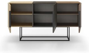 Brązowa niska komoda w dekorze dębu 150x80 cm Titan – Marckeric
