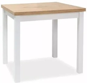 Stół kuchenny ADAM 90x65 cm dąb lancelot/ biały mat SIGNAL