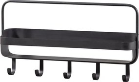 Metalowa półka do łazienki RAKKA 56x29 cm, czarna z patyną