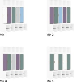 Szatnia dziecięca przedszkolna 5-osobowa z drzwiczkami dolnymi Blox Colours Mix, index SZT-5R-B-B-A