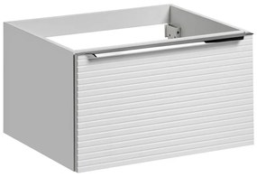 Wisząca szafka pod umywalkę ze żłobieniami kolor biały – 60 cm – LATOMA