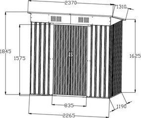 Avenberg Domek narzędziowy 2,4  x 1,3 m SD-F1-0408, brązowy