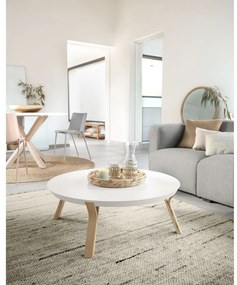 Biały stolik Kave Home Solid, ø 90 cm