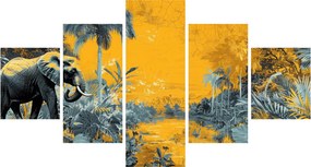Obraz - Słoń w naturze (125x70 cm)
