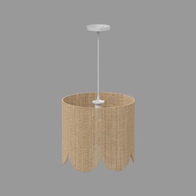 Lampa wisząca nad stół JANICE, pleciony klosz z juty, Ø 38 cm