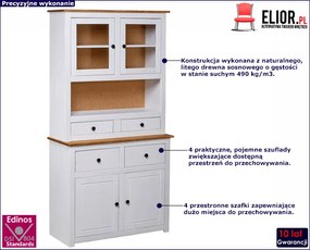 Biały drewniany kredens - Romda