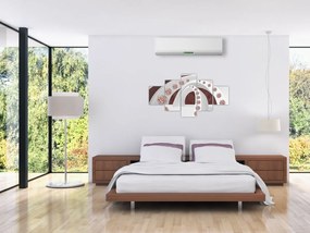 Obraz - Chmury 3D z kwiatami (125x70 cm)