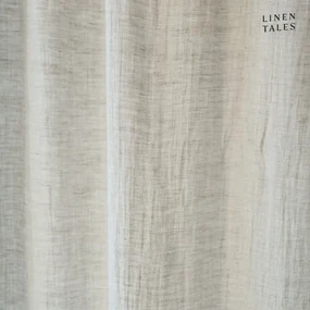 Beżowa lekka lniana zasłona z przeszyciem tunelowym Linen Tales Daytime, 275 x 130 cm