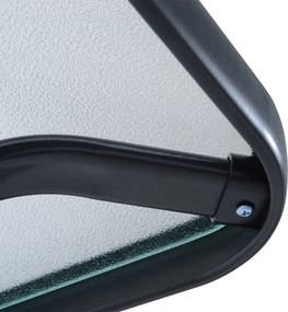 Outsunny Stół Ogrodowy Bistro z Szkła Hartowanego i Metalu Czarny Kwadratowy 68 5x68 5x84 cm Elegancki | Aosom PL