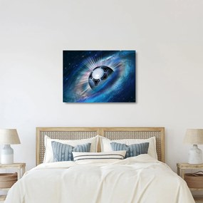 Obraz na szkle - Piłka nożna w kosmosie (70x50 cm)