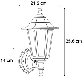 Inteligentna lampa ścienna zewnętrzna czarna IP44 z WiFi ST64 - New Haven