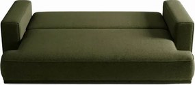 Sofa z Funkcją Spania CAMELIA Oliwkowa Boucle Japandi
