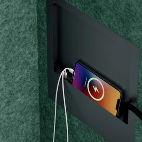 Szafa akustyczna do biura i szkoły Sally MentalBox, 115 x 40 x 185 cm, antracyt/zielony