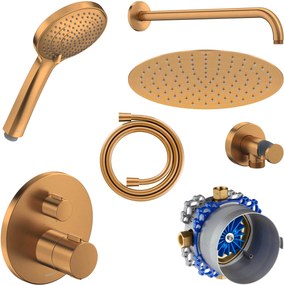 Podtynkowy system prysznicowy Duravit z termostatem i deszczownicą