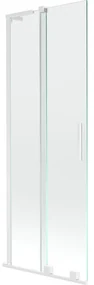Mexen Velar L parawan nawannowy 2-skrzydłowy rozsuwany 70 x 150 cm, transparent, biały - 896-070-003-01-20