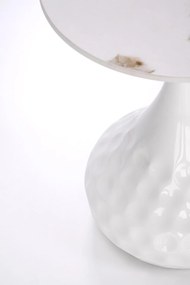 Ława Stolik kawowy VERDE Okrągły Spiek Biały marmur Biały Nowoczesny Glamour