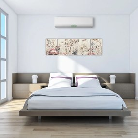 Obraz - Rysunek flamingów (170x50 cm)