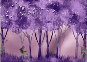 Obraz na szkle - Jeleń w magicznym lesie (70x50 cm)